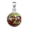 thumbnail image 2 of 925 Sterling Silver Pendant Natural Dragon Blood Jasper Handmade Jewelry, 2 of 8