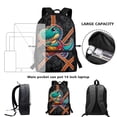 thumbnail image 6 of Uorisanigo 17 inch Basketball Dinosaur Backpacks for School with Adjustable Padded Straps Universal Kids Backpack Fit Preschool Elementary Kindergarten Bookbag 6-12 Year Old, 6 of 6