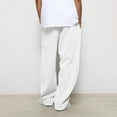 thumbnail image 4 of Baggy Sweatpants Men,Wide Leg Drawstring Sweatpants Joggers Loose Lounge Sweat Pants with Pockets White S, 4 of 7