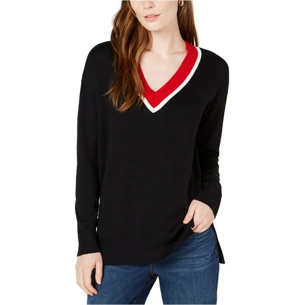 maison Jules sueter con ribete en contraste para mujer negro extra pequeno maison Jules Pull over Bodega Aurrera en linea