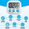 thumbnail image 3 of ic Kitchen Timer Clock - Digital Visual Timer - Bright Display - Countdown & Stopwatch - Loud Beep - Multifunction Timer (white), 3 of 4