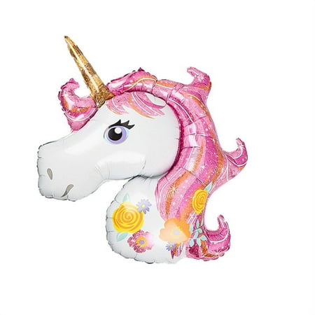 Large Unicorn Shape Balloon – Happy Birthday Mylar Balloon Party Celebration