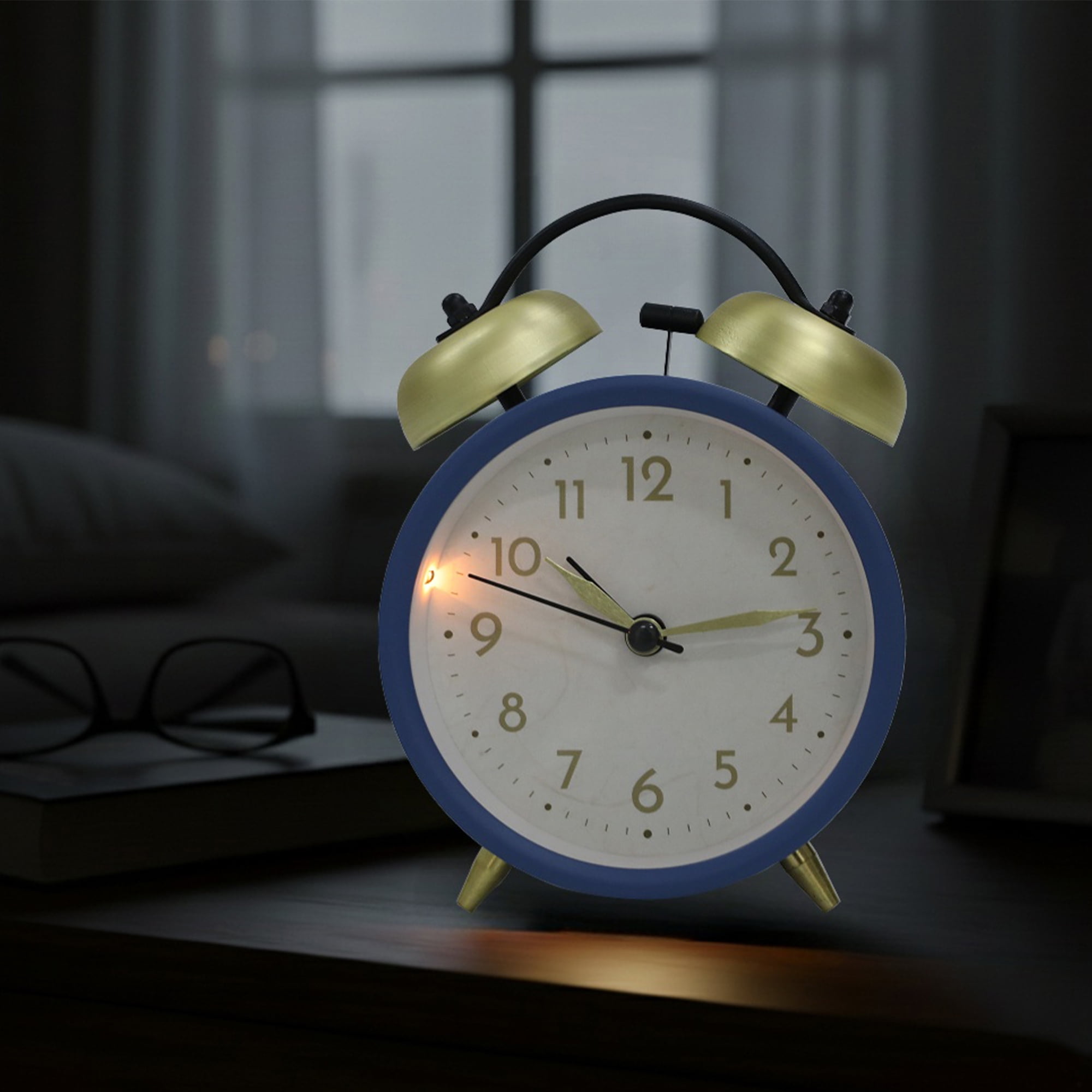 Unique Bargains Metal Minimalist Style Alarm Clock Green 3.8"L x 2.2"W x 5.3"H