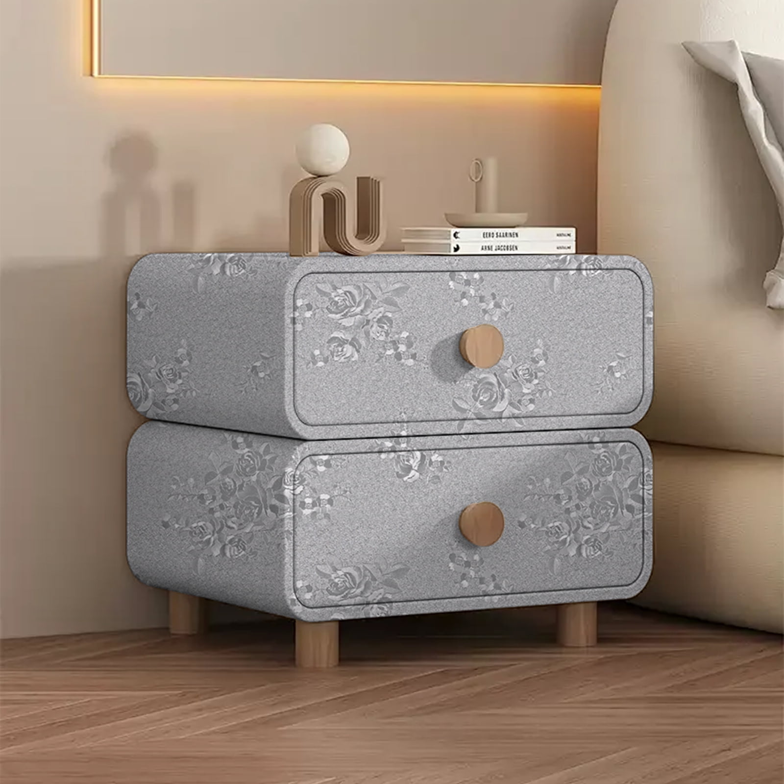UMIGGEE Light Grey Wallpaper 17.7" x 118" Embossed Rose Self Adhesive Wall Paper Gray Peel and Stick Wallpaper Vinyl Contact Paper for Home Decoration Cabinet Furniture Renovation