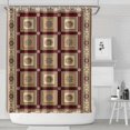 thumbnail image 2 of Extra Long Boho Shower Curtain 72x84 Inches - Vintage Floral & Tropical Leaves Pattern, Waterproof Bohemian Bathroom Decor with 12 Hooks, Tribal Rustic Style, 2 of 5