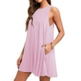 thumbnail image 3 of Uhndy Women Summer Casual Swing T Shirt Dresses Beach Cover up Loose Dress Pink XXXXL, 3 of 4