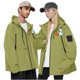 thumbnail image 2 of Wensltd Womens Waterproof Jacket Hooded Lightweight Outdoor Hiking Sport Windbreaker with Pocket, 2 of 7