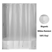 Magnetic Mildew Resistant Shower Curtain Liner 100% Vinyl Heavy Duty Clear 70x72