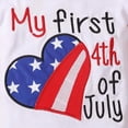 thumbnail image 5 of CAUYDY Toddler Baby Girl 4th of July Outfit Flag Print Short Sleeve Clothes Set Newborn Infant Fourth of July Cute Outfits (Sizes 0-3 Months,White), 5 of 7