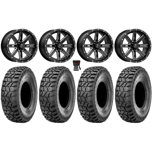 MSA Boxer 14" Wheels Milled 27" Ridge Saw 2.0 Tires Polaris RZR XP 1000 / PRO XP / Ranger XP 900/1000
