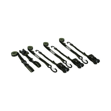 Xstrap 1.25”x14' Aluminium Tie-Down Ratchet 1000lbs WLL with Ball Bearing for Smooth Ratcheting Handle & Safety Lock S Hooks and Soft Loops 4-Pack