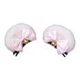 thumbnail image 2 of Horquillas de animales de peluche Yinane clip de pelo oreja de oso cinta con lazo cosplay anime blanco rosa, 2 of 8