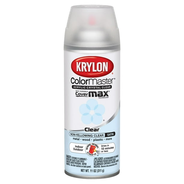 Krylon K05131307 ColorMaster Acrylic Crystal Clear, Satin, Clear, 11 oz.