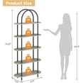 thumbnail image 4 of 71" 5-Tier Metal Collapsible Bookshelf, Portable Freestanding Bookcase, Tall Storage Organizer Display Rack for Home Office, Living Room, Grey, 4 of 9