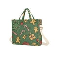 thumbnail image 7 of FORMRS Womens Corduroy Tote Bag Crossbody Shoulder Handbag with Pocket, Yellow Christmas Gingerbread, 7 of 7