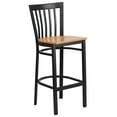 thumbnail image 2 of Flash Furniture HERCULES Series Black School House Back Metal Restaurant Barstool - Natural Wood Seat, 2 of 7