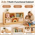 thumbnail image 6 of Sweet Time Wooden Storage Cabinet Montessori Bookshelf 5-Section Kids Toy Organizer Book Shelf Living Rooms Nursery Classroom, 6 of 12