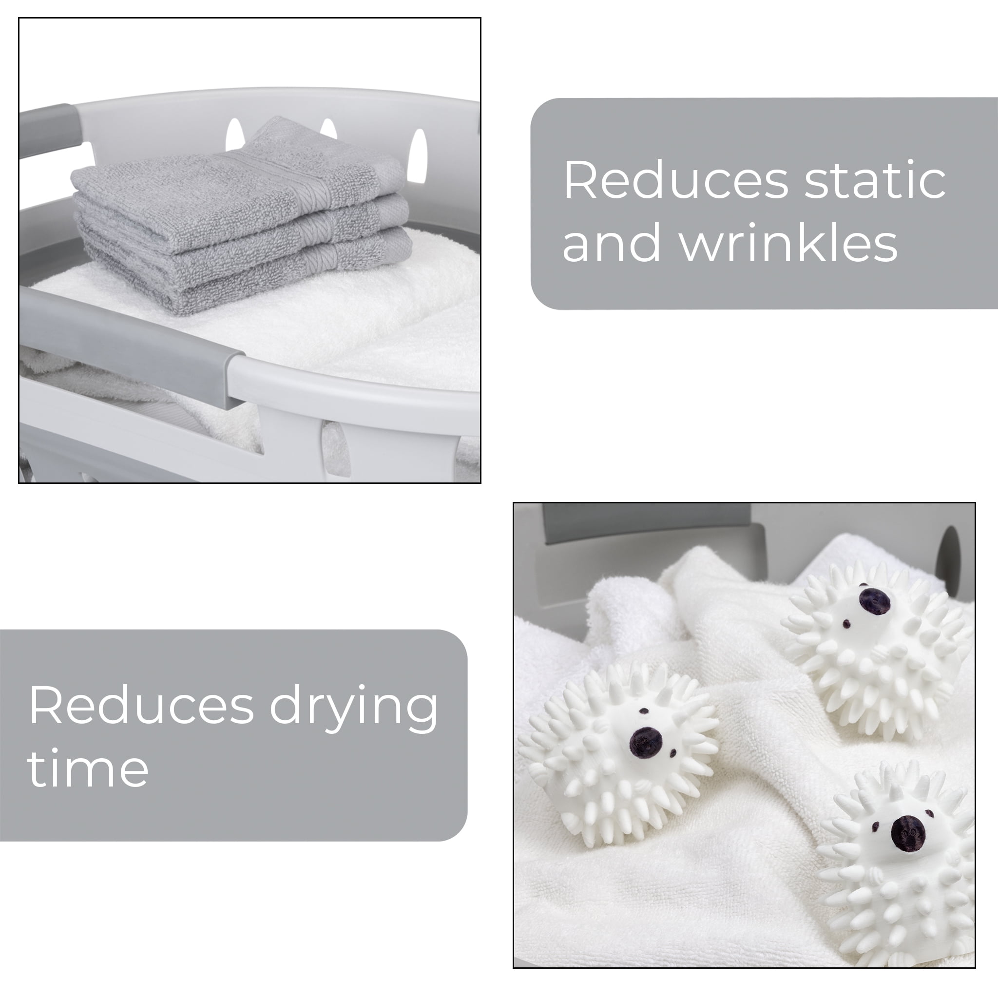 (2 pack) Mainstays Plastic Dryer Balls, Anti‑Static Tumble Design, Reusable, 4‑Count