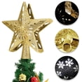 thumbnail image 3 of Adorno de árbol de Navidad, proyector de copo de nieve, estrella, luz LED giratoria 3D, purpurina hueca, adornos de decoración navideña, 3 of 4