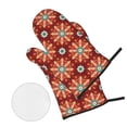 thumbnail image 3 of XMXT Heat Resistant Oven Mitts and Pot Holders Sets, Elegant Turkish Tattoo Oven Mitt Hot Pads Kitchen Cooking BBQ Gloves, 4 Pcs, 3 of 8