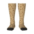 thumbnail image 2 of Lsque Brown Flowers Printed Crew Socks Men's Women's LightWeight Thin Casual Calf Socks ,Knee High Socks,Cotton Socks, 2 of 9