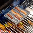 thumbnail image 4 of Hyasfey Support à Rouleaux pour Hot-Dogs avec Poignée en Bois Support à Rouleaux pour Saucisses Barbecue Cuisson Uniforme Outil de Cuisson Extérieur 5 Capacités, 4 of 8