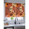 thumbnail image 5 of Sheer Curtains 45 Inch Length, Western Boho Semi Sheer Curtains Light Filtering Window Treatment, Vintage Cowboys Abstract Cactus Plant Orange Privacy Voile Drapes for Living Room Bedroom 52x45 Inch, 5 of 7