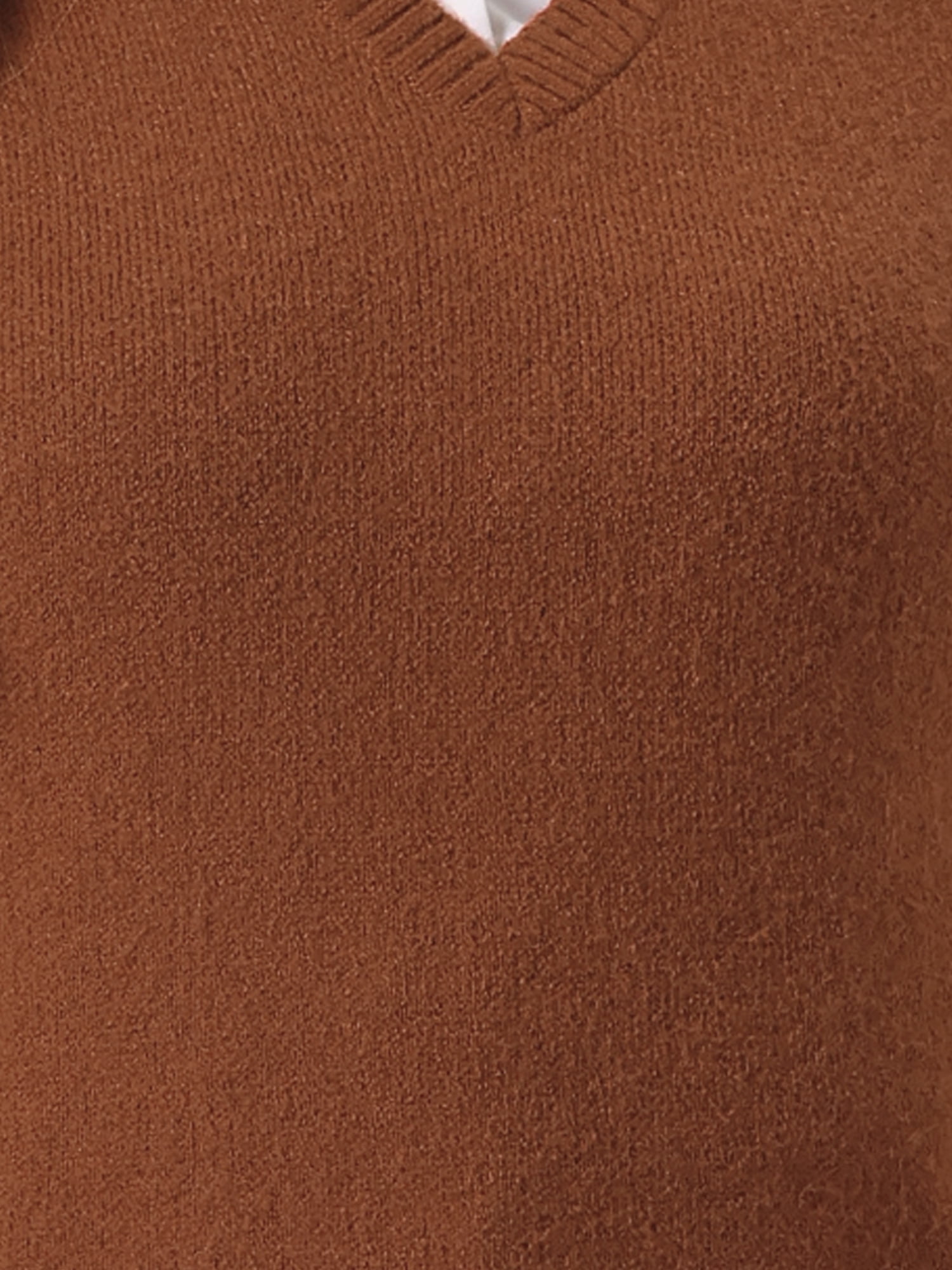 DARING DIVA Women's Plus Size V Neck Knit Sweater Vest 3X Brown