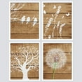 thumbnail image 5 of PixonSign Framed Wall Art Wood Panel Tree Dandelion Bird Silhouettes Illustrations Posters, Set of 4 Nature Wilderness Digital Art Minimalism Canvas Prints for Home Decor - 8"x10" White, 5 of 5