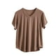 thumbnail image 2 of Pijama de manga corta para mujer, color liso, manga corta, camiseta fina, pijama de manga corta, blusa de poliéster, 2 of 8