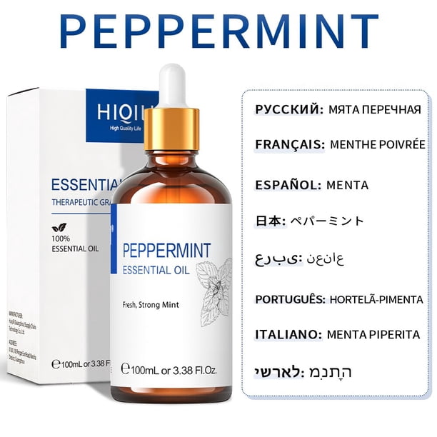 HIQILI-Aceite esencial de 100 ml para difusores / humidificadores Romero / eucalipto / vainilla / Rosa / lavanda / jazmín / limón / pachulí / árbol del té / aceite de menta qym unisex