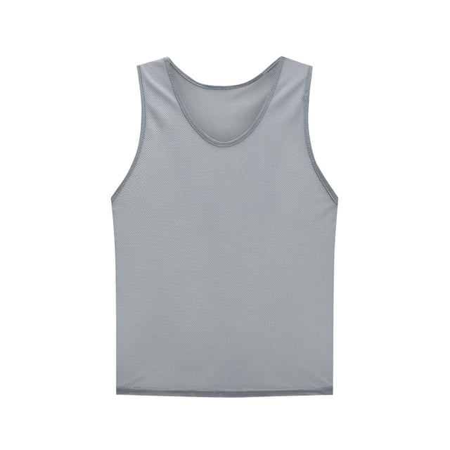 Débardeurs Garçons Décontractés Sans Manches Col Rond T-Shirts d'Entraînement Athlétiques Basiques Unis Gris 9-13 Ans
