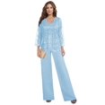 thumbnail image 1 of Pantalón petyoo de chifón pequeño para madre de la novia, azul claro, 1 of 7