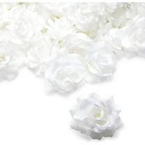 Bright Creations Wedding Arch Flowers Artificial White Rose Heads for DIY Craft Supplies & Wedding Table Centerpiece Decor - 4 in, 60 Pack, White