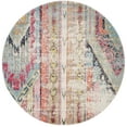 thumbnail image 4 of SAFAVIEH Monaco Collection 5' x 5' Round Multi MNC222F Boho Chic Tribal Distressed Non-Shedding Dining Room Entryway Foyer Living Room Bedroom Area Rug, 4 of 5