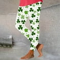 thumbnail image 2 of QATAINLAV St Patricks Leggings for Women Stretchy High Waisted Soft Legging Pants Irish Shamrock Clover Print Tight Workout Yoga Pants White S Clearance Items, 2 of 4