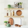 thumbnail image 3 of Sorbus Wood Floating Shelves for Wall - 24” Solid Wood Wall Shelves for Bathroom Decor, Books, Bedroom & Living Room - Set of 2 Wall Mounted Kitchen Shelves - Durable 100% Premium Solid Pine, 3 of 7