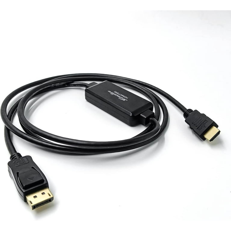 DisplayPort to HDMI Cable, (6.6ft/2m, 4K@30Hz 1080P@60Hz), DP 1.2 to HDMI  1.4 Cord, Male Display Port input to Male HDMI Out Converter for Lenovo,  HP
