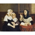 thumbnail image 2 of Hugues Merle 14x12 Black Ornate Wood Framed Double Matted Museum Art Print Titled: Reading the Bible (C. 1859), 2 of 5