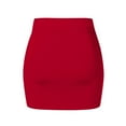 thumbnail image 5 of Dpytoraw Women Fashion Solid SKirt Elastic Waist Slim Short Skirt Women’s Corduroy A-Line Midi Skirt Red, 5 of 5