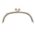 thumbnail image 4 of facefd 24.5cm Metal Arch Frame Kiss Clasp Lock Bead Head DIY Purse Bag Light Grey, 4 of 9