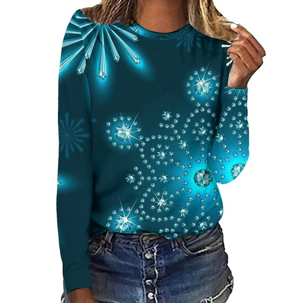 Cyber Monday deals sweatshirts for women loose fit Christmas Print