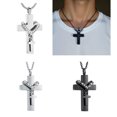 thumbnail image 2 of lixuesong Stainless Steels Double Crossed Memorial Pendant Necklace for Pet Ashes Keepsakes with for Dog Cats, 2 of 3