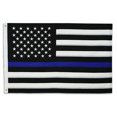 thumbnail image 2 of 3x5 Embroidered Sewn Thin Blue Line Flag w/ Grommets Nylon Poly, 2 of 4
