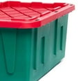 thumbnail image 4 of HOMZ Durabilt Bac de Rangement des Fêtes Robuste de 27 Gallons, Vert/rouge (Lot de 2), 4 of 9