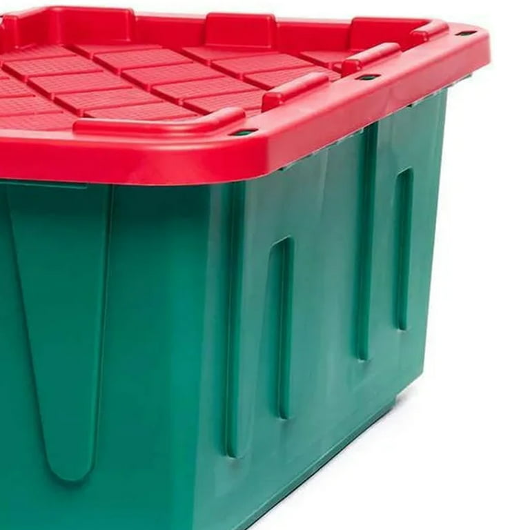 Homz Durabilt Heavy Duty 27 Gallon Plastic Organizer Storage Bin Tote (2 Pack)