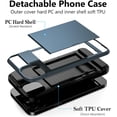 thumbnail image 2 of for iPhone 15 Case with Card Holder, Dual Layer Shockproof Wallet Phone Case, Hidden Card Slot Sliding Protective Hard Shell Back Cover Slim Case for iPhone 15, 6.1 Inch Navy, 2 of 14