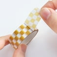 thumbnail image 5 of Farfi 1 Roll Washi Tape Sticky Adhesive Clear Print Removable Fade-resistant Scrapbooking Washi Checkerboard Pattern Paper Tape for Kids (Yellow), 5 of 13