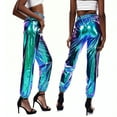 thumbnail image 4 of KAKOWELY 1 pantalón largo de estilo hip hop callejero, brillante, para ocio, deportivo, para mujer, elegante, holgado, transpirable, para niña y mujer., 4 of 5