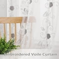 thumbnail image 5 of Semi Sheer Curtains, Floral Embroidered Voile Grommet Light Filtering Curtain Valance, 5 of 9